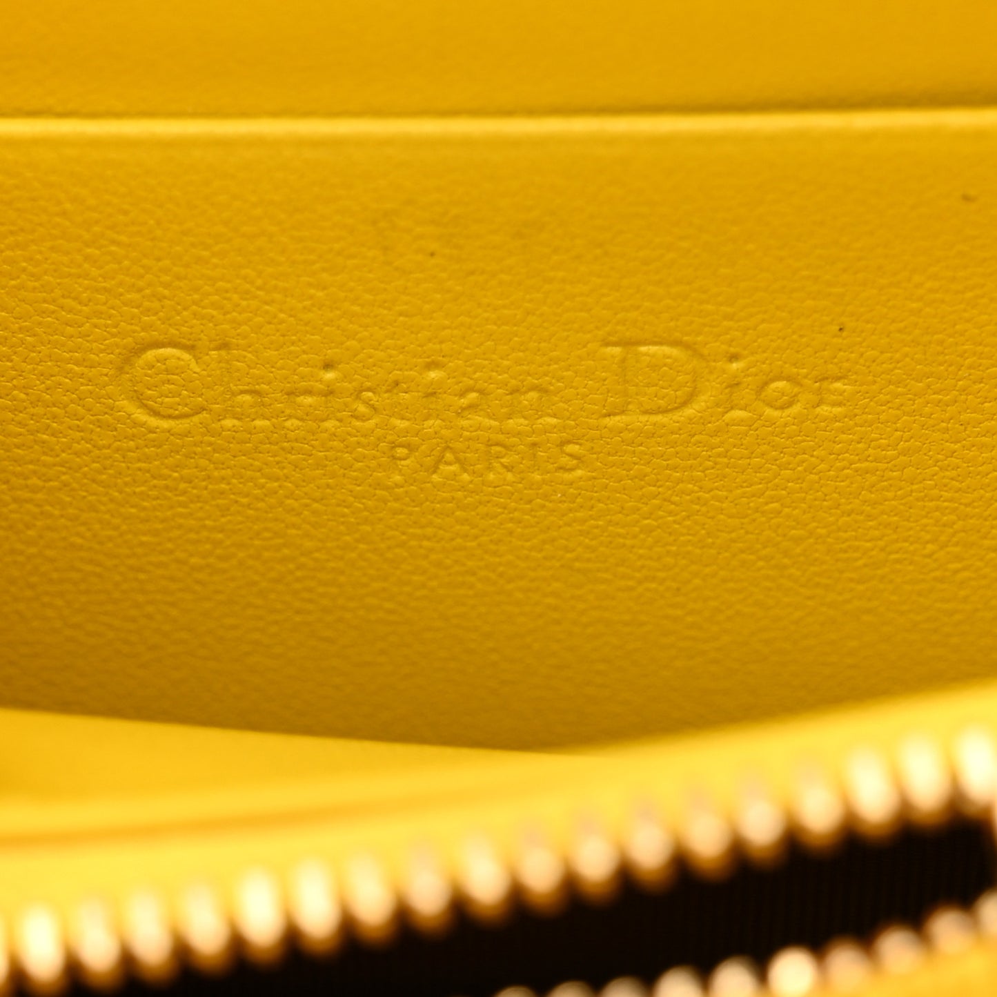Lambskin Cannage Small Lady Dior Voyageur Coin Purse Yellow