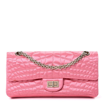Chanel Satin Coco's Croc 2.55 Reissue East West Flap Pink 1 of 11