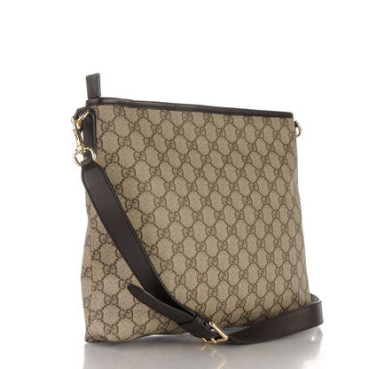 Gucci GG Supreme Monogram Web Flat Messenger Bag Dark Brown 3 of 8