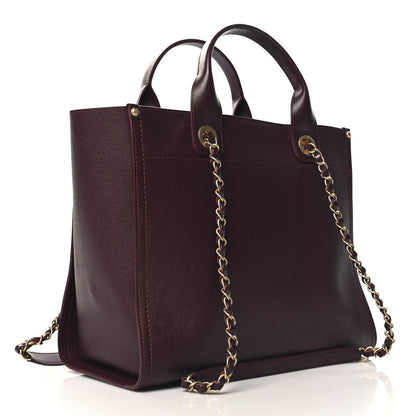Chanel Caviar Small Studded Deauville Tote Burgundy 3 of 10