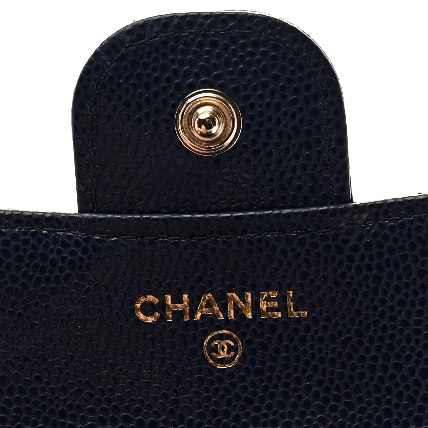 Chanel Caviar Quilted Compact Flap Wallet Navy 6 of 8