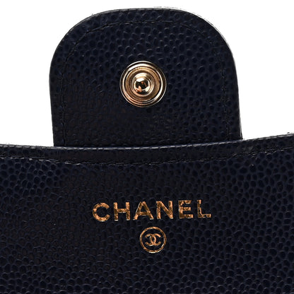 Chanel Caviar Quilted Compact Flap Wallet Navy 6 of 8