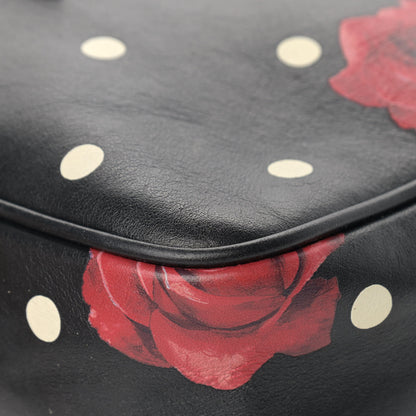 Saint Laurent Calfskin Rose Print Monogram Lou Camera Bag Black 9 of 14