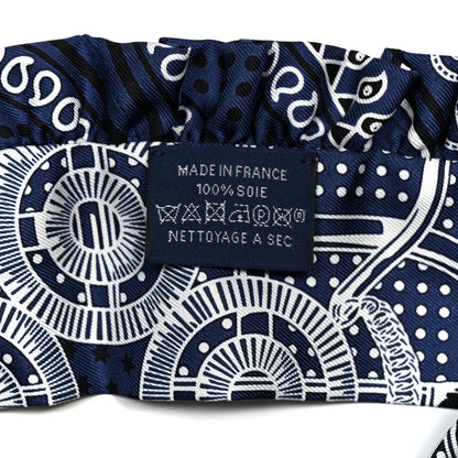 Hermes Eperon d'Or Bandana Ruffle Twilly Marine Fonce Black White 2 of 3