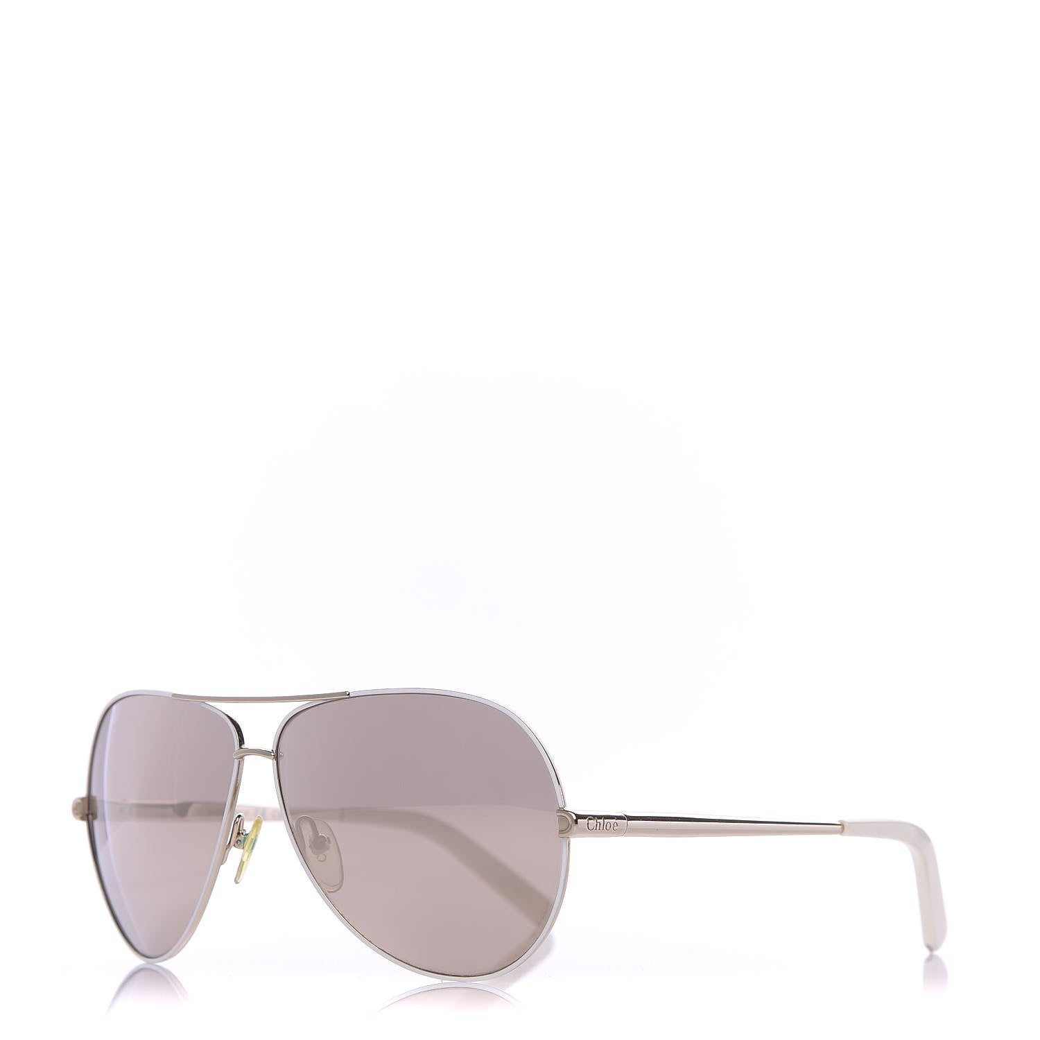 Chloe Metal Aviator Sunglasses CE107S White Gold 1 of 6