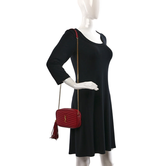 Grain De Poudre Matelasse Monogram Mini Lou Camera Bag Opyum Red