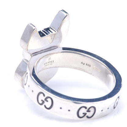 Gucci Sterling Silver Enamel Orso Ring 59 8.75 5 of 7
