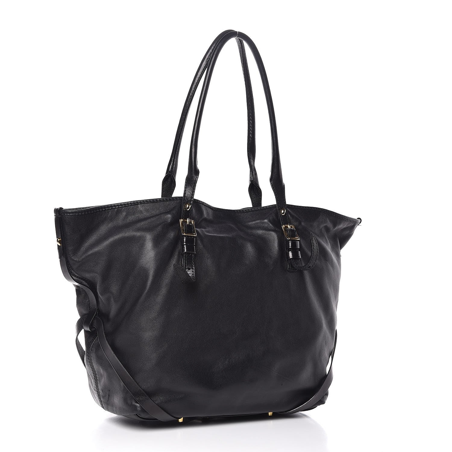 Burberry Lambskin Medium East West Tote Black 3 of 14