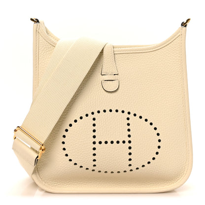 Hermes Taurillon Clemence Evelyne 23 Poche III Cream 1 of 10