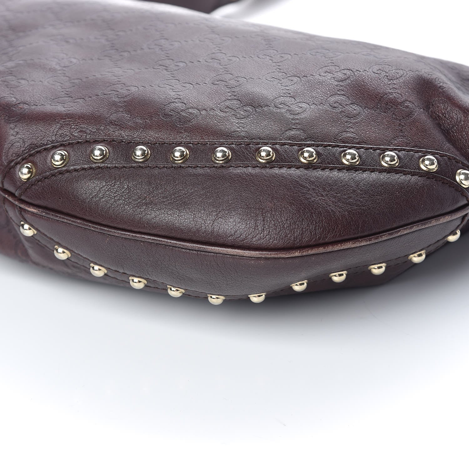 Gucci Guccissima Studded Web Pelham Shoulder Bag Dark Brown 6 of 10