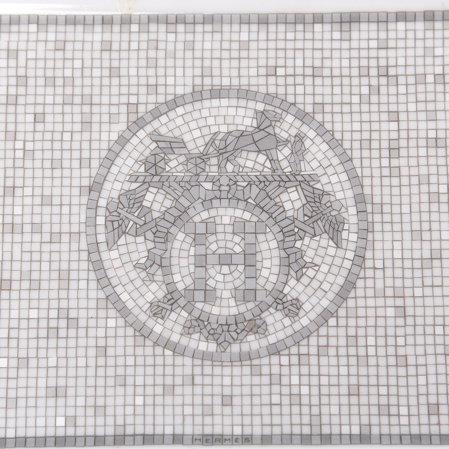 Hermes Porcelain Mosaique Au 24 Sushi Plate Platine 4 of 8