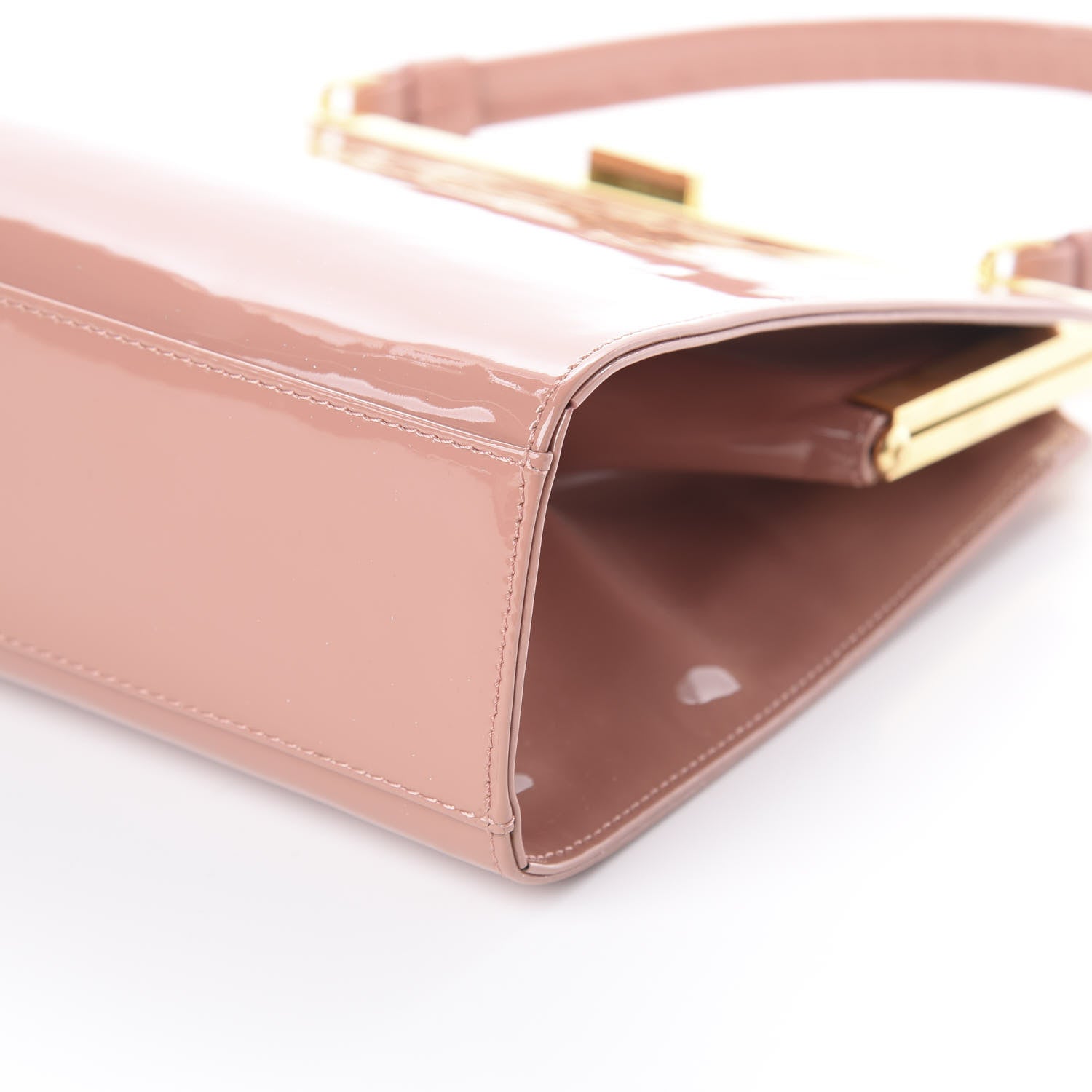 Mansur Gavriel Patent Calfskin Elegant Top Handle Bag Blush 6 of 8