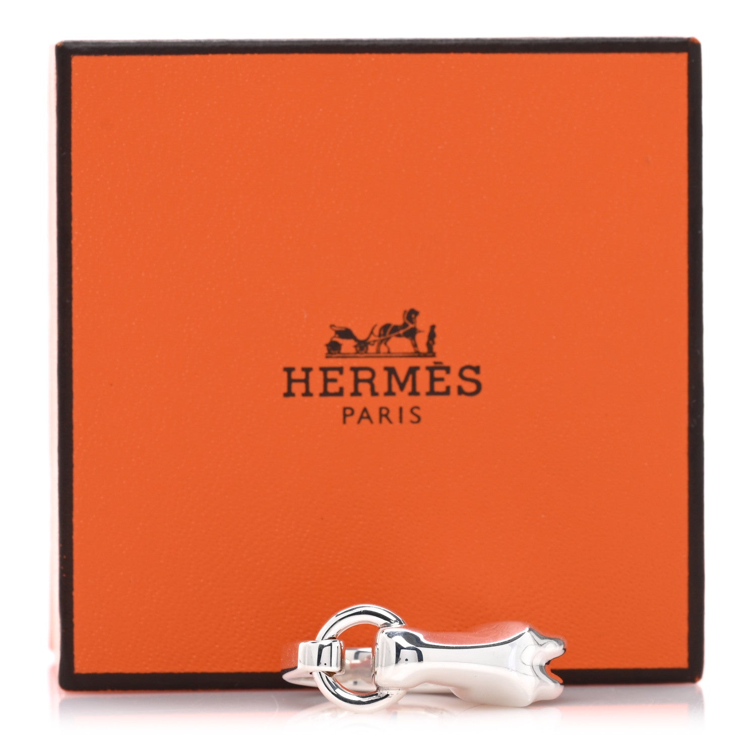 Hermes Sterling Silver PM Galop Ring 51 5.75 6 of 6