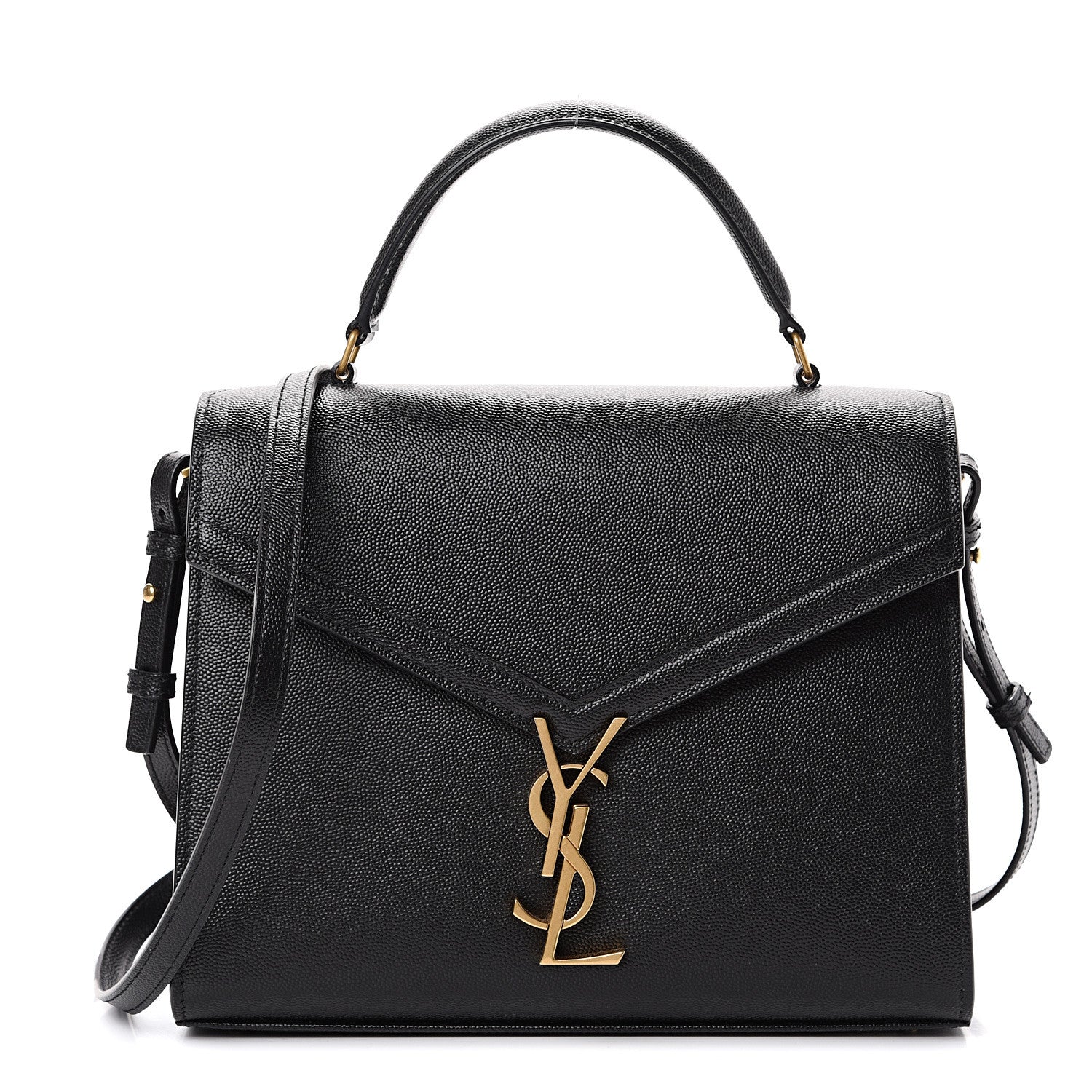 Saint Laurent Grain de Poudre Medium Classic Monogram Cassandra Top Handle Black Rouge Legion 1 of 9