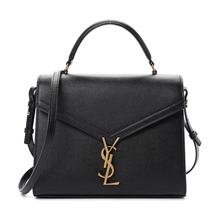 Saint Laurent Grain de Poudre Medium Classic Monogram Cassandra Top Handle Black Rouge Legion 1 of 9