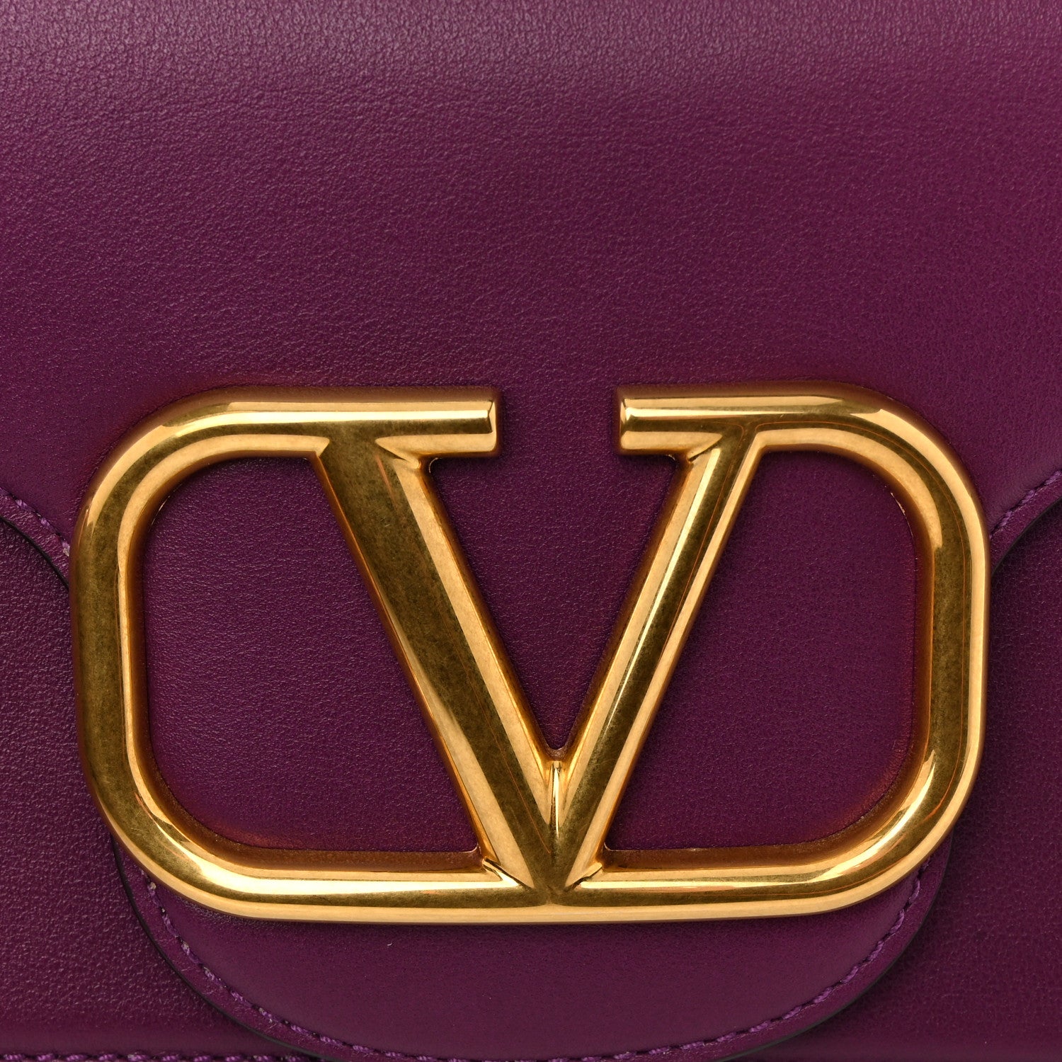 Valentino Garavani Calfskin Vlogo Loco Shoulder Bag Prune 10 of 10