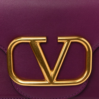 Valentino Garavani Calfskin Vlogo Loco Shoulder Bag Prune 10 of 10