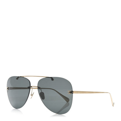 Chanel Titanium CC Pilot Aviator Sunglasses 4285-T Black Gold 1 of 7