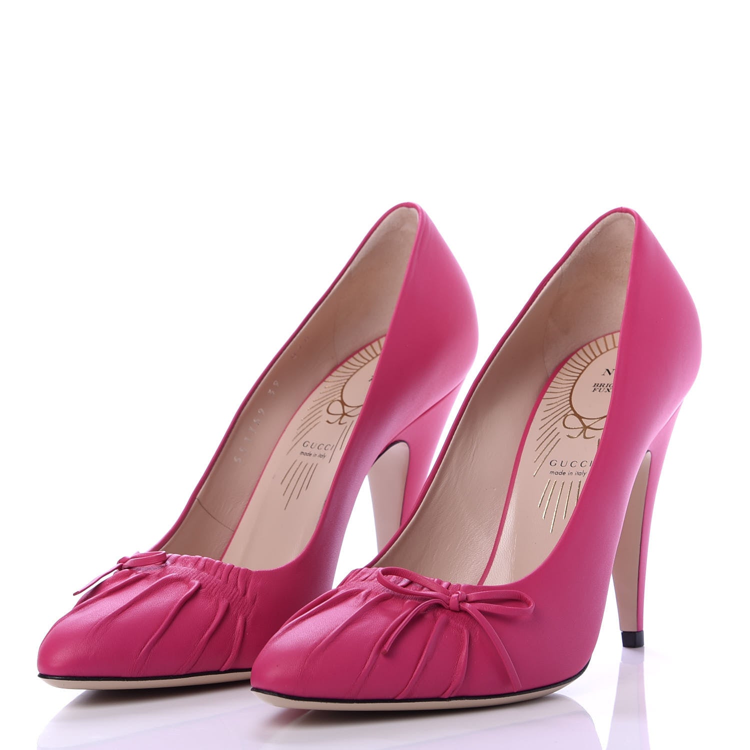 Gucci Nappa Bow High Heel Pumps 39 Bright Fuxia 3 of 10