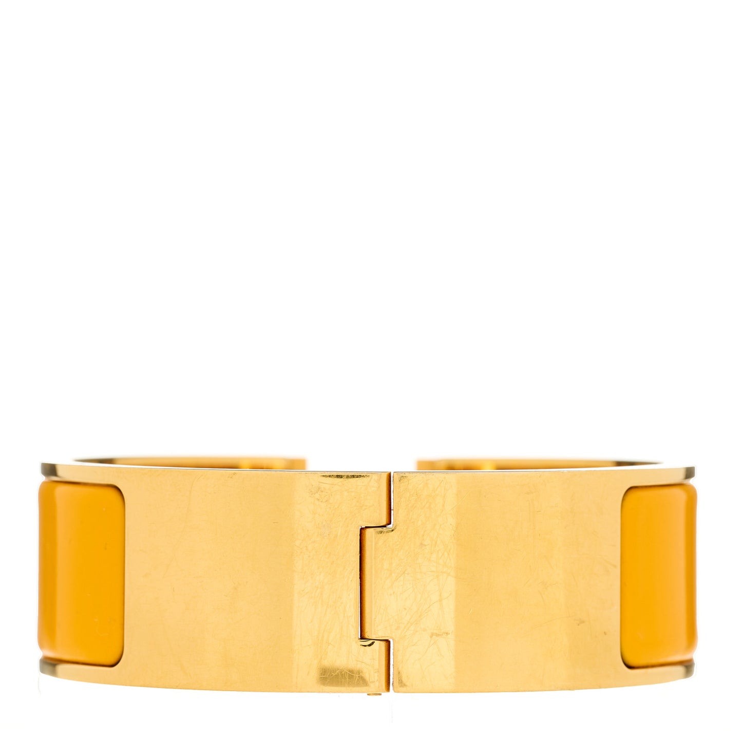 Enamel Wide Clic Clac H Bracelet PM Jaune Madras