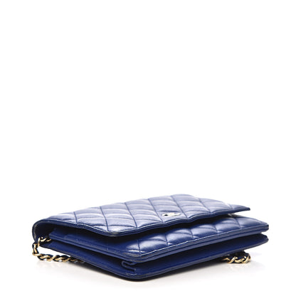 Chanel Lambskin Quilted Wallet On Chain WOC Dark Blue 4 of 18