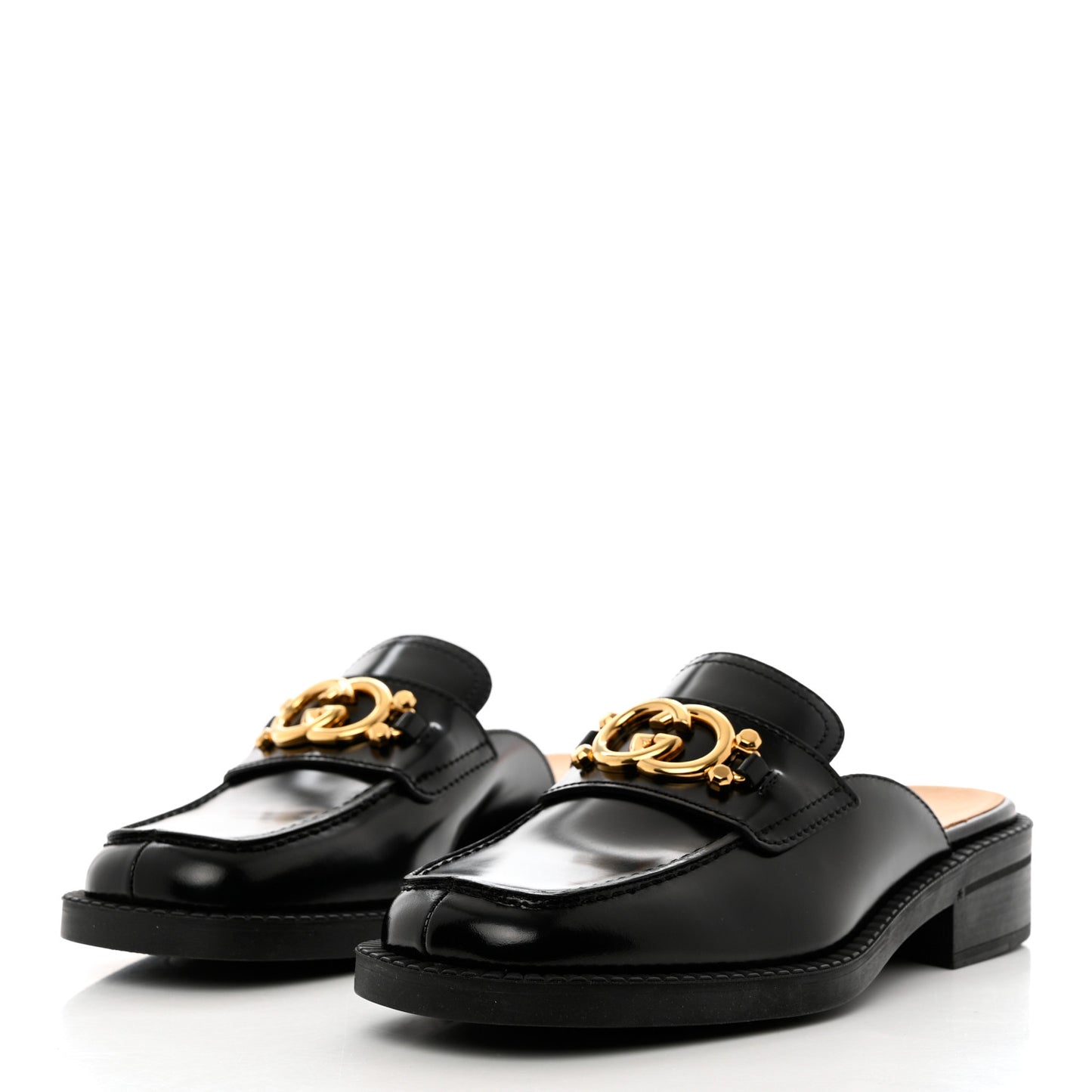 Spice Lux Womens Interlocking G Slippers 40 Black