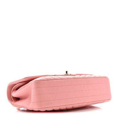 Chanel Caviar Flat Chevron Quilted Medium Double Flap Pink 4 of 10