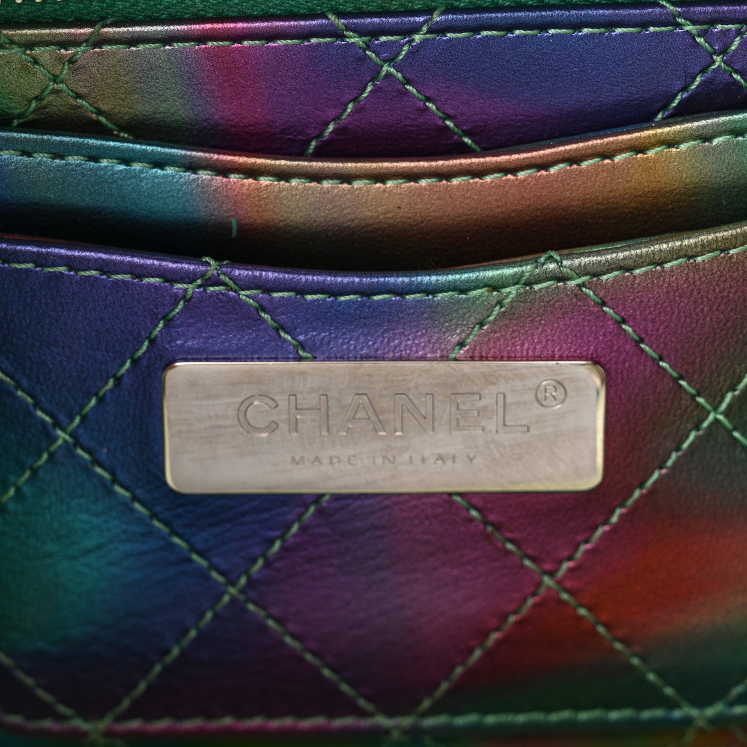 Chanel PVC Patent Calfskin Patent Lambskin Small CC Vanity Case Green 6 of 12