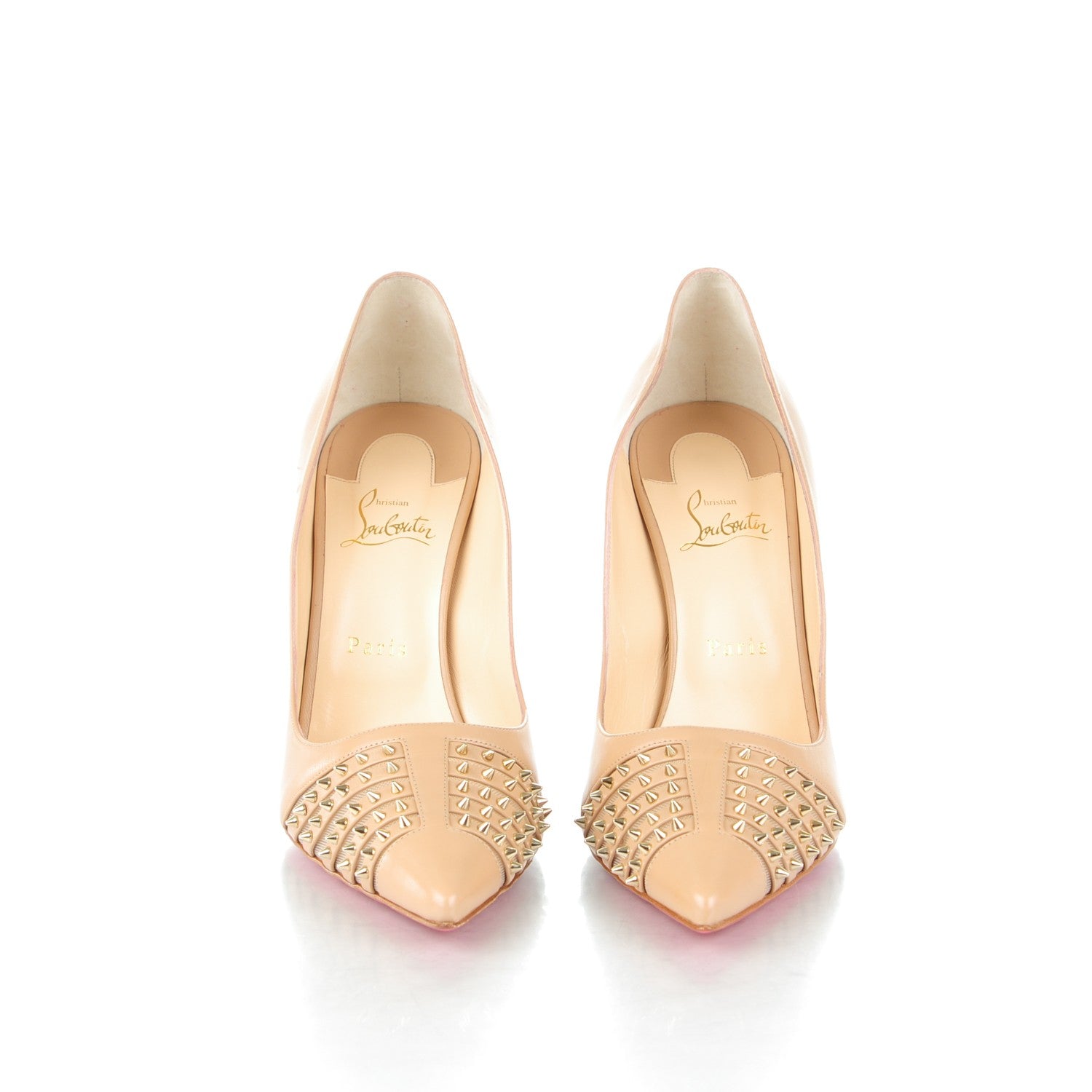 Christian Louboutin Kid Bareta 100 Pumps 42 Nude Light Gold 2 of 7