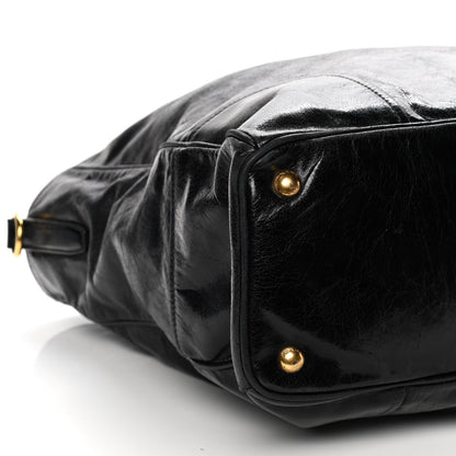 Prada Vitello Shine Tote Black 10 of 15