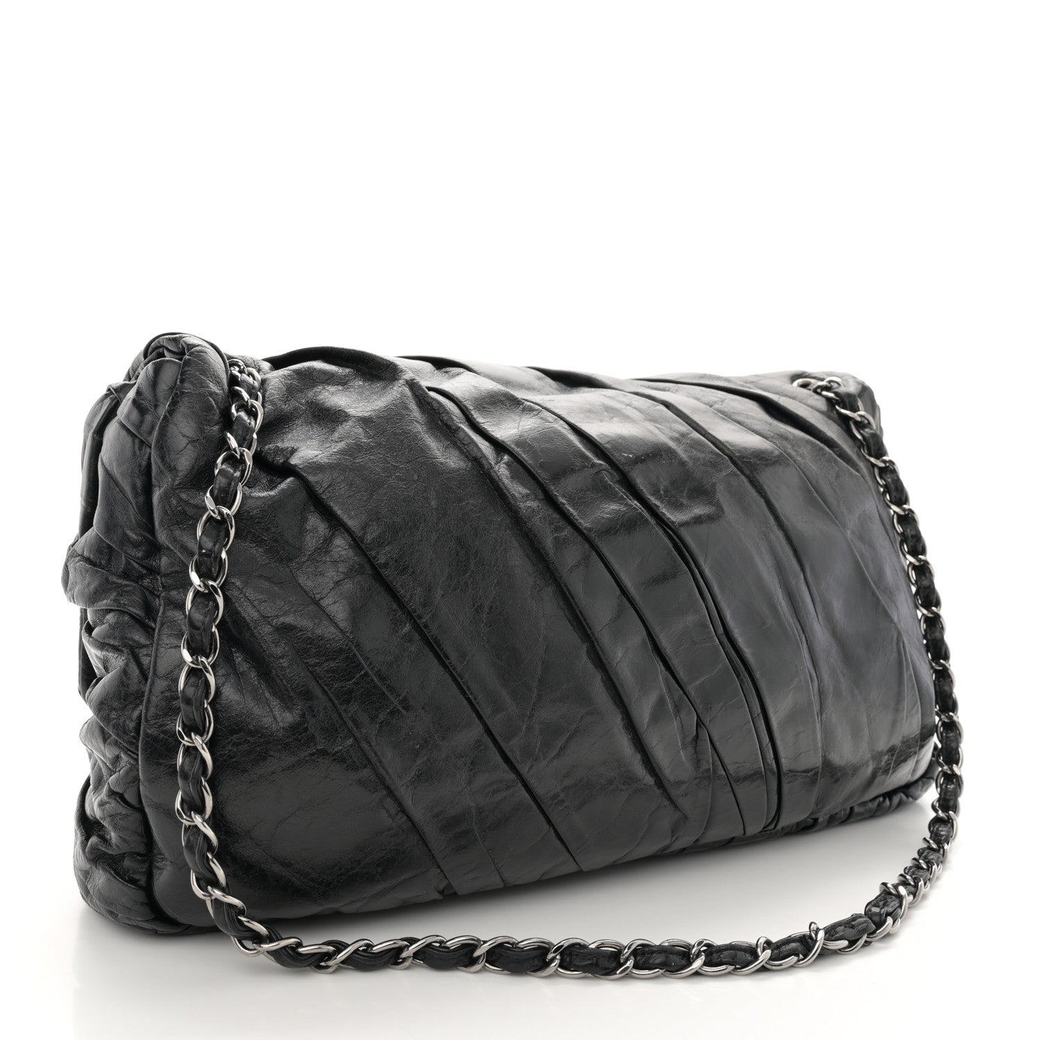 Chanel Glazed Calfskin Twisted Maxi Flap Black 2 of 13