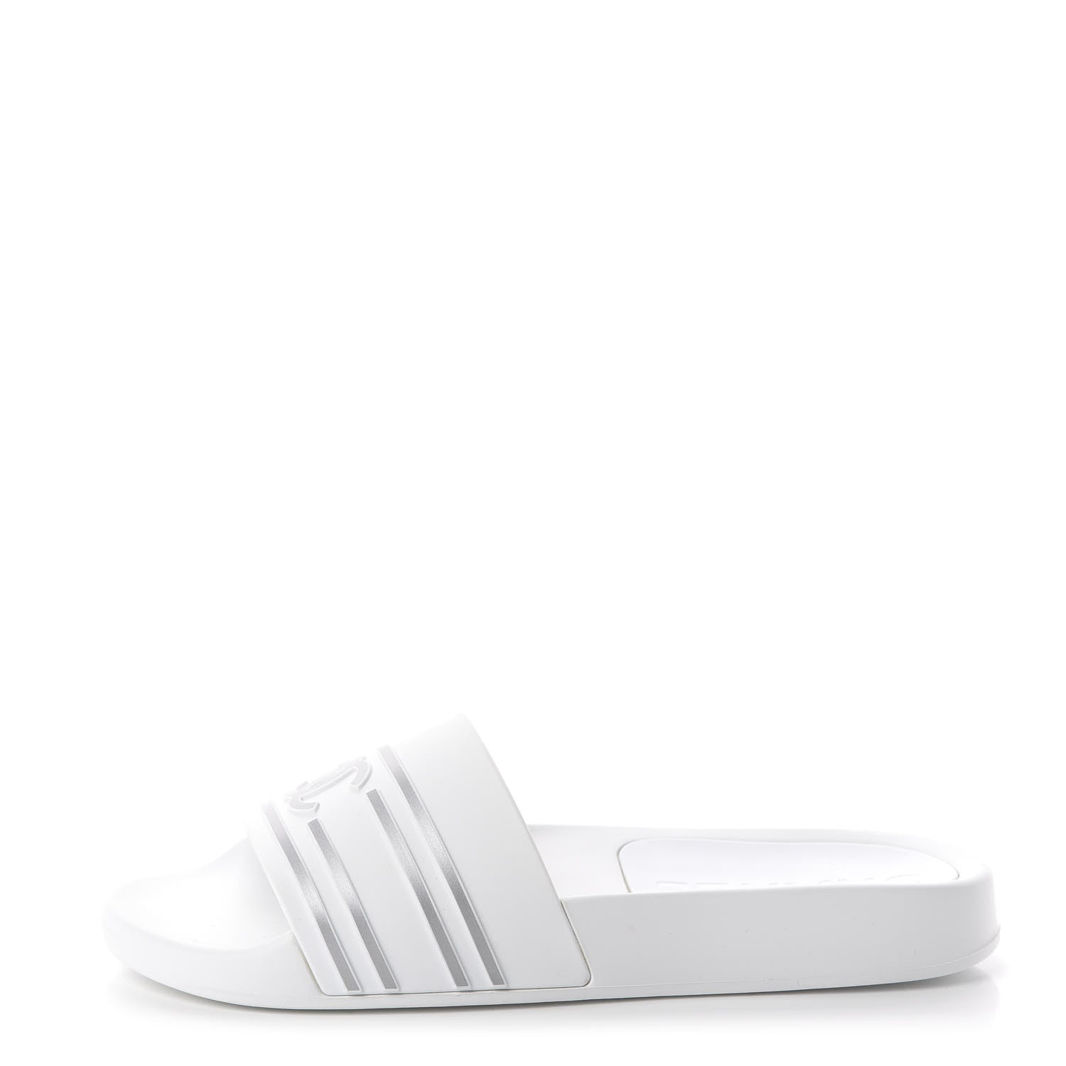 Chanel PVC CC Mules Sandals 38 White Grey 1 of 7