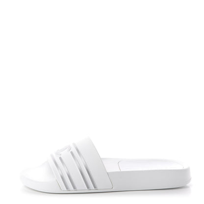 Chanel PVC CC Mules Sandals 38 White Grey 1 of 7