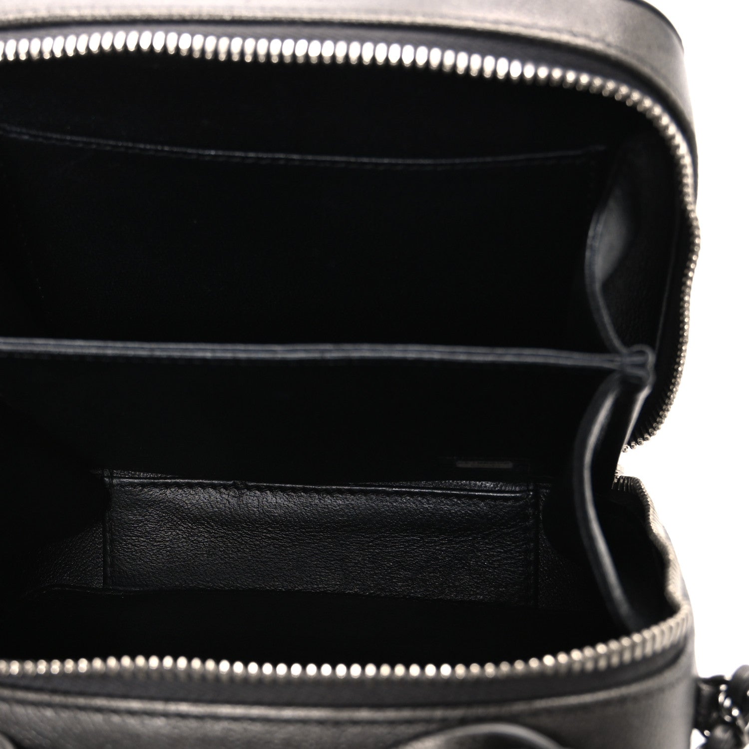 Chanel Metallic Caviar Quilted Small CC Filigree Vanity Case Dark Silver 5 of 10