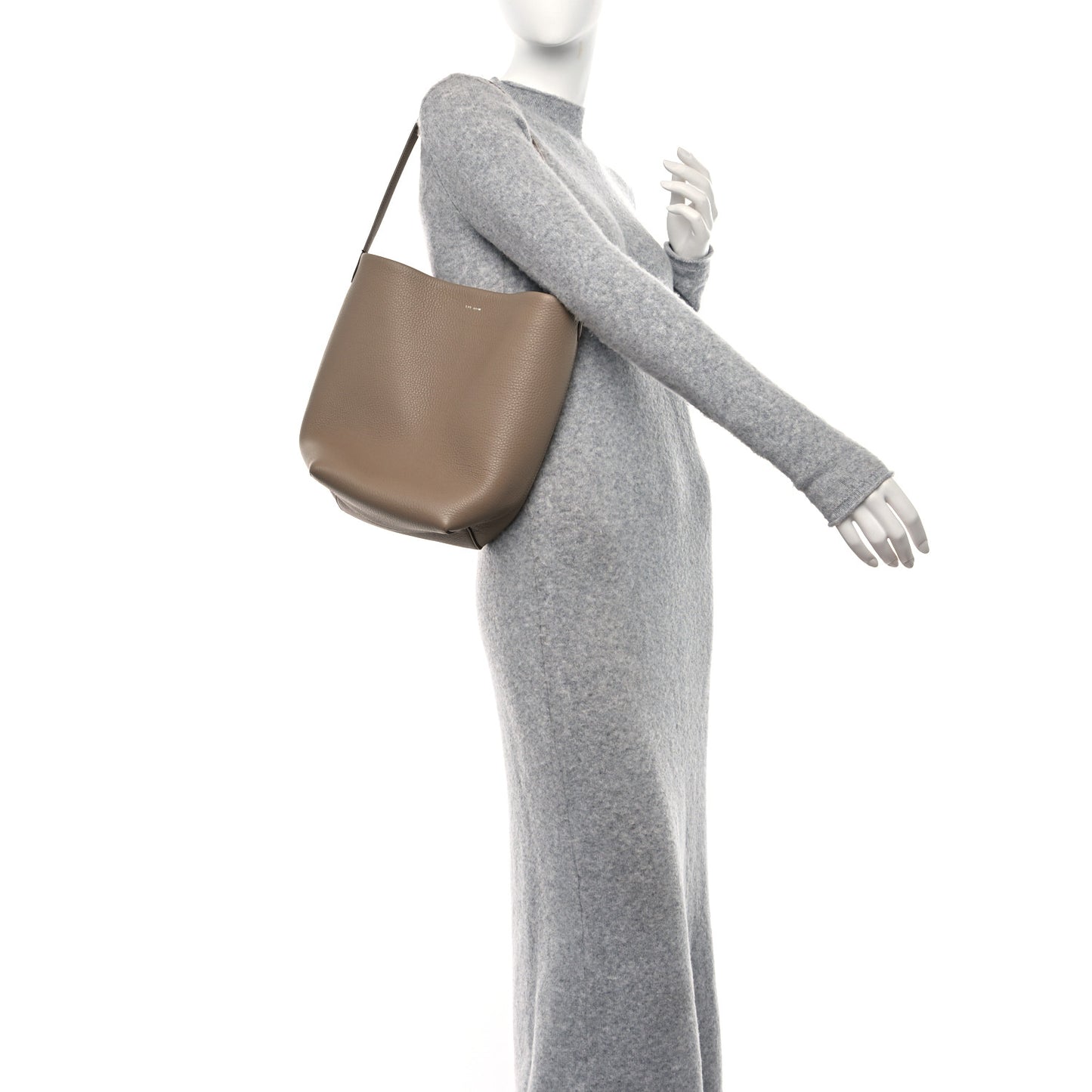 Grained Calfskin Medium N/S Park Tote Dark Taupe