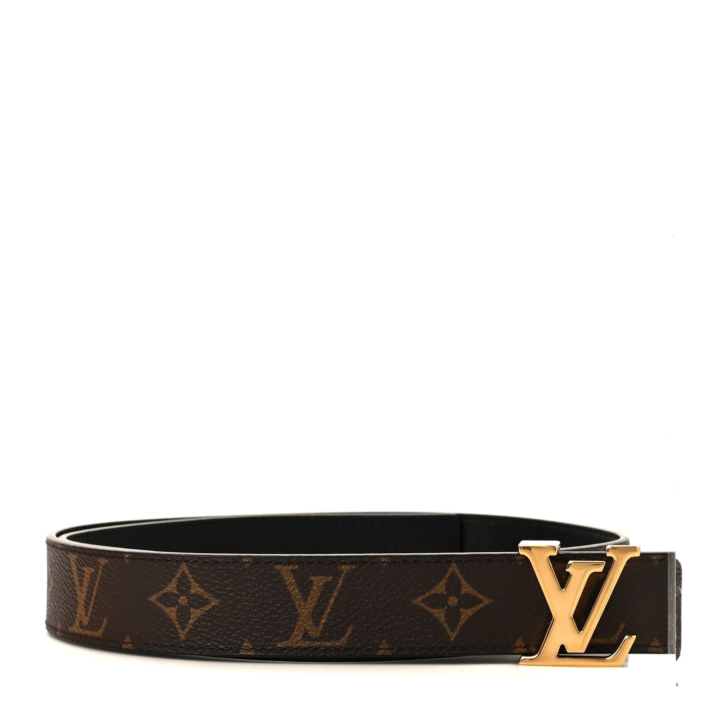 Calfskin Monogram 30mm LV Initiales Reversible Belt 80 32 Black