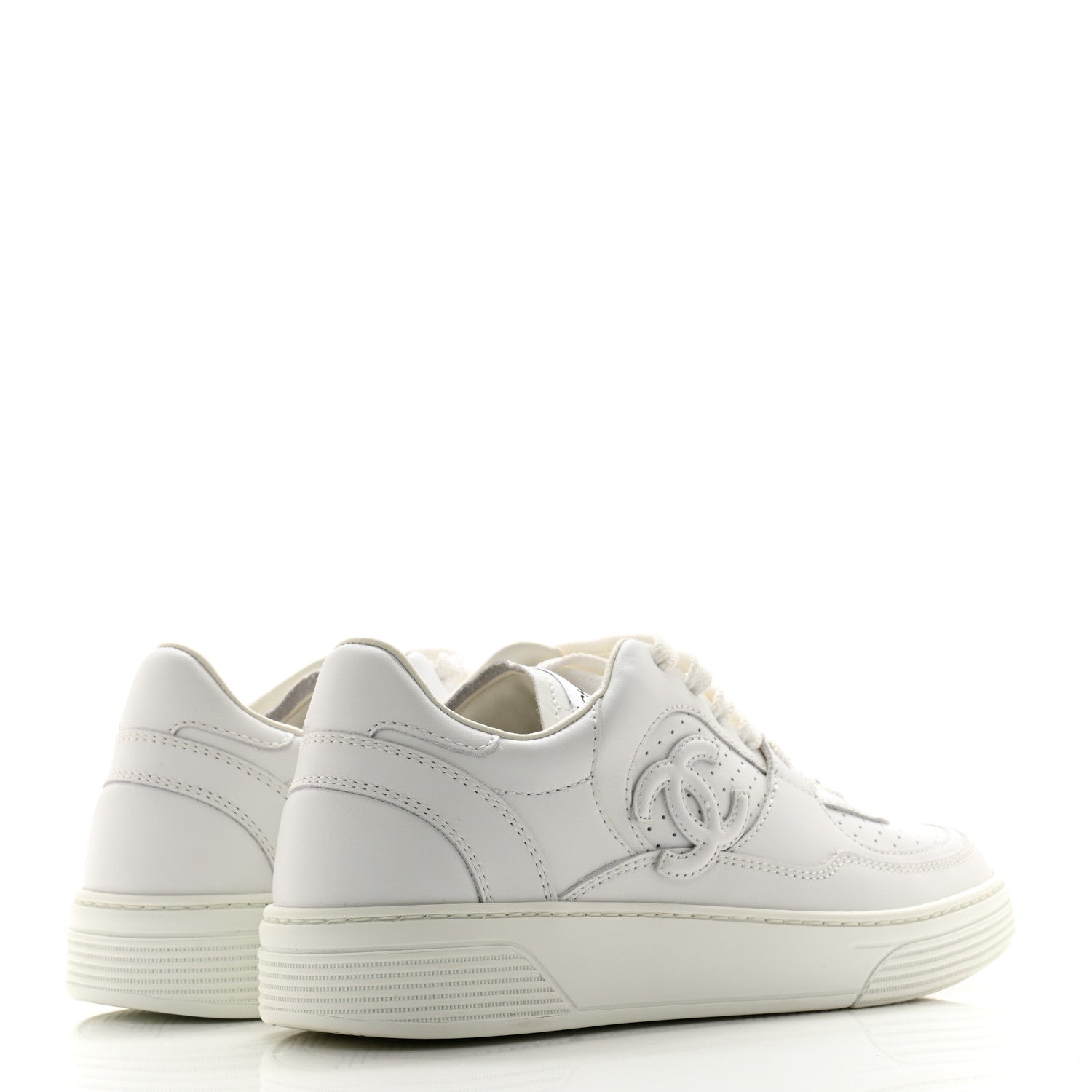 Chanel Calfskin CC Womens Sneakers 36 White 4 of 11