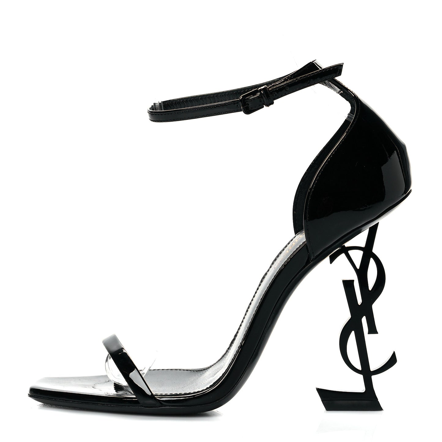 Patent Calfskin Opyum 110 Sandals 37.5 Black