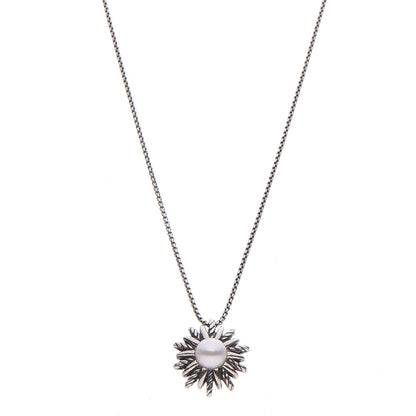 David Yurman Sterling Silver Pearl 18mm Starburst Pendant Necklace 1 of 7