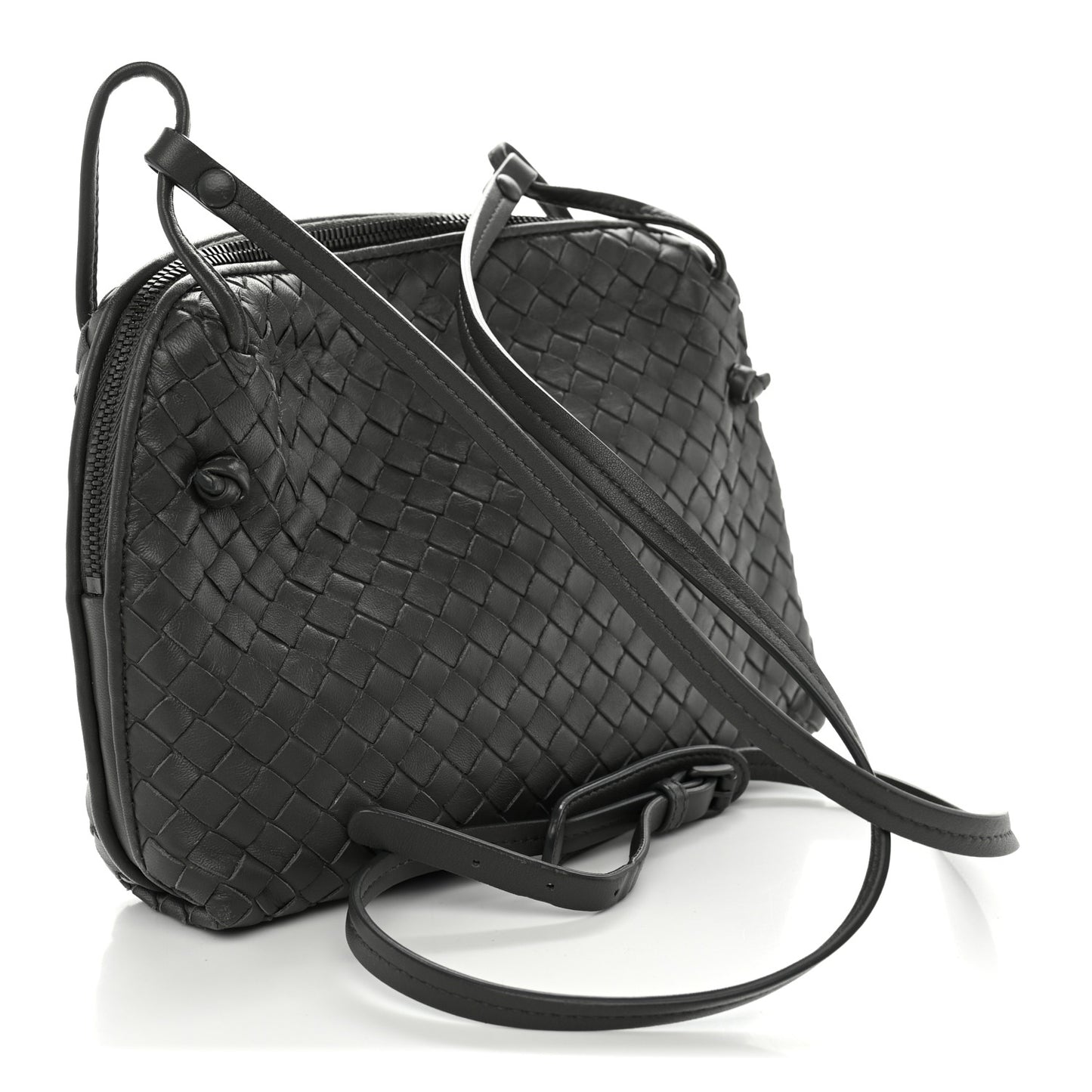 Nappa Intrecciato Nodini Crossbody Messenger New Light Grey