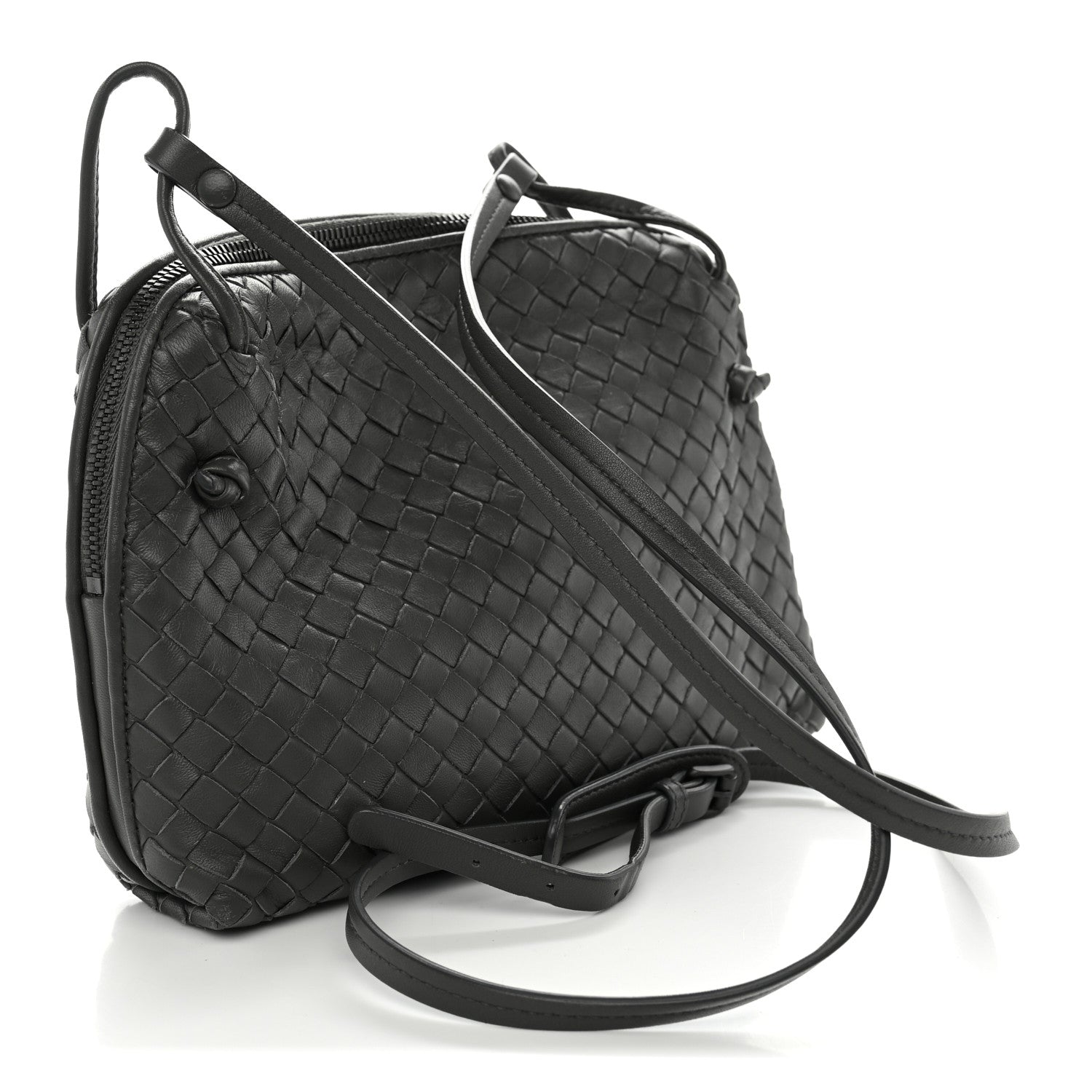 Bottega Veneta Nappa Intrecciato Nodini Crossbody Messenger New Light Grey 3 of 11