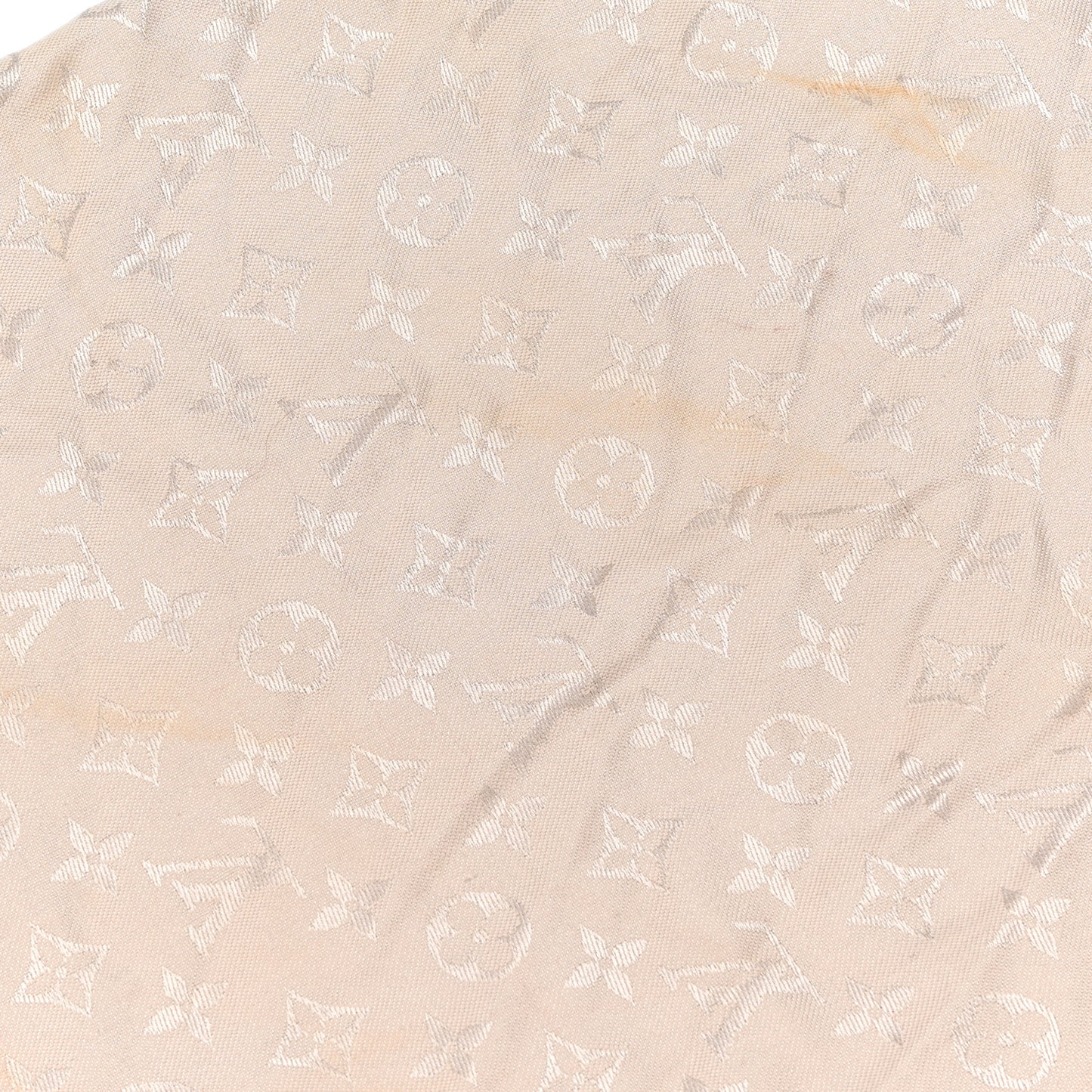 Silk Wool Monogram Shine Shawl Greige