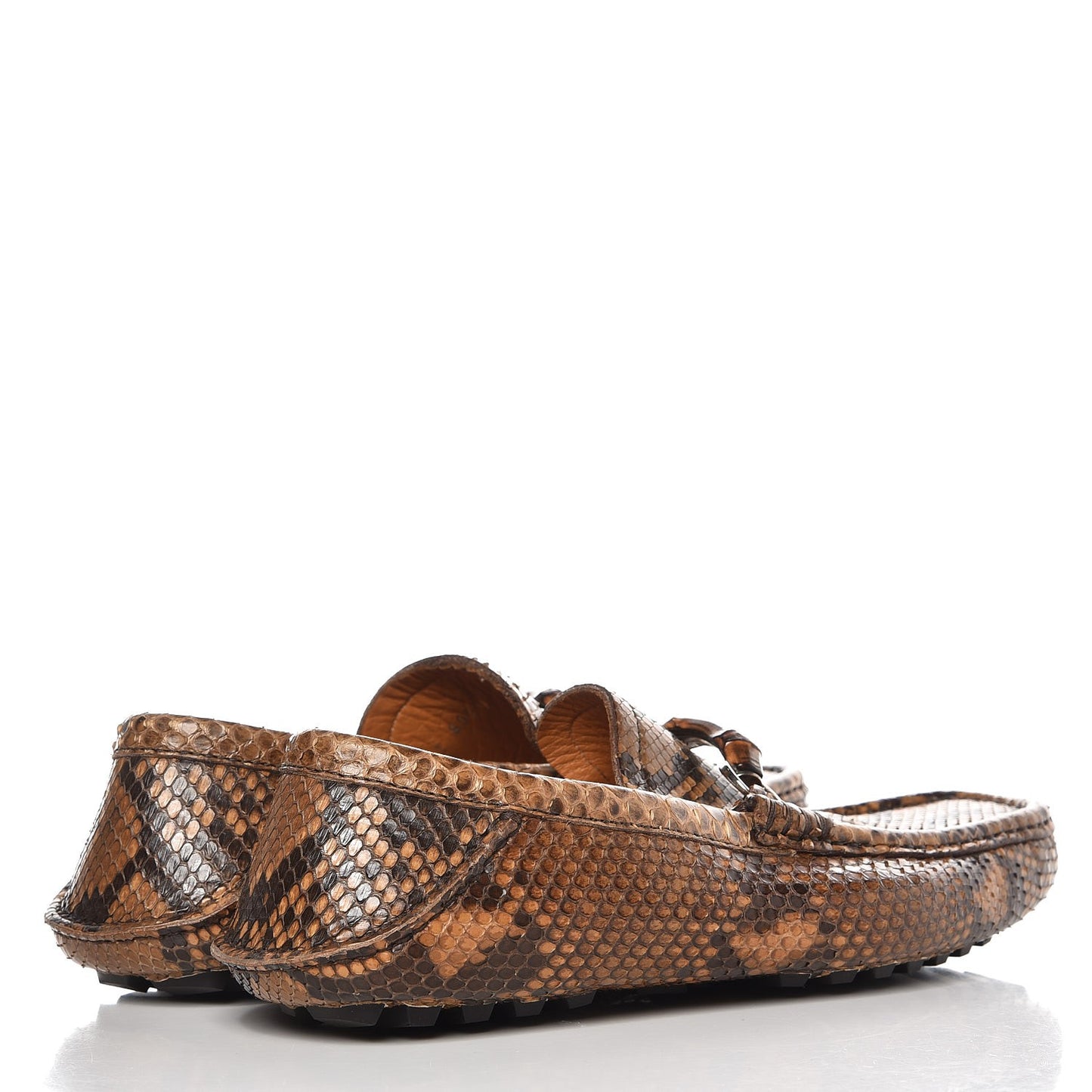 Mens Python Bamboo Horsebit Moccasin 7.5 Natural
