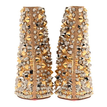 Christian Louboutin Liege Pepite Specchio So Full Kate 100 Ankle Boots 37 Gold Multicolor 2 of 9