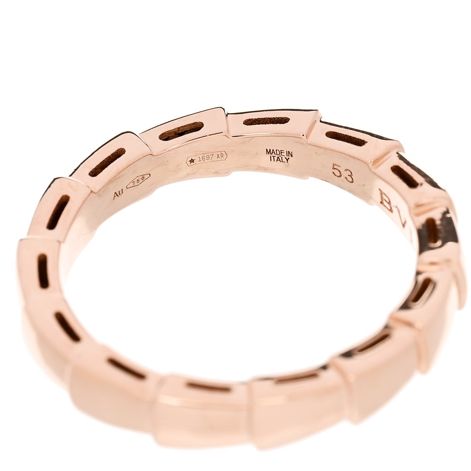 Bulgari 18K Rose Gold Serpenti Viper Band Ring 53 6.5 4 of 6