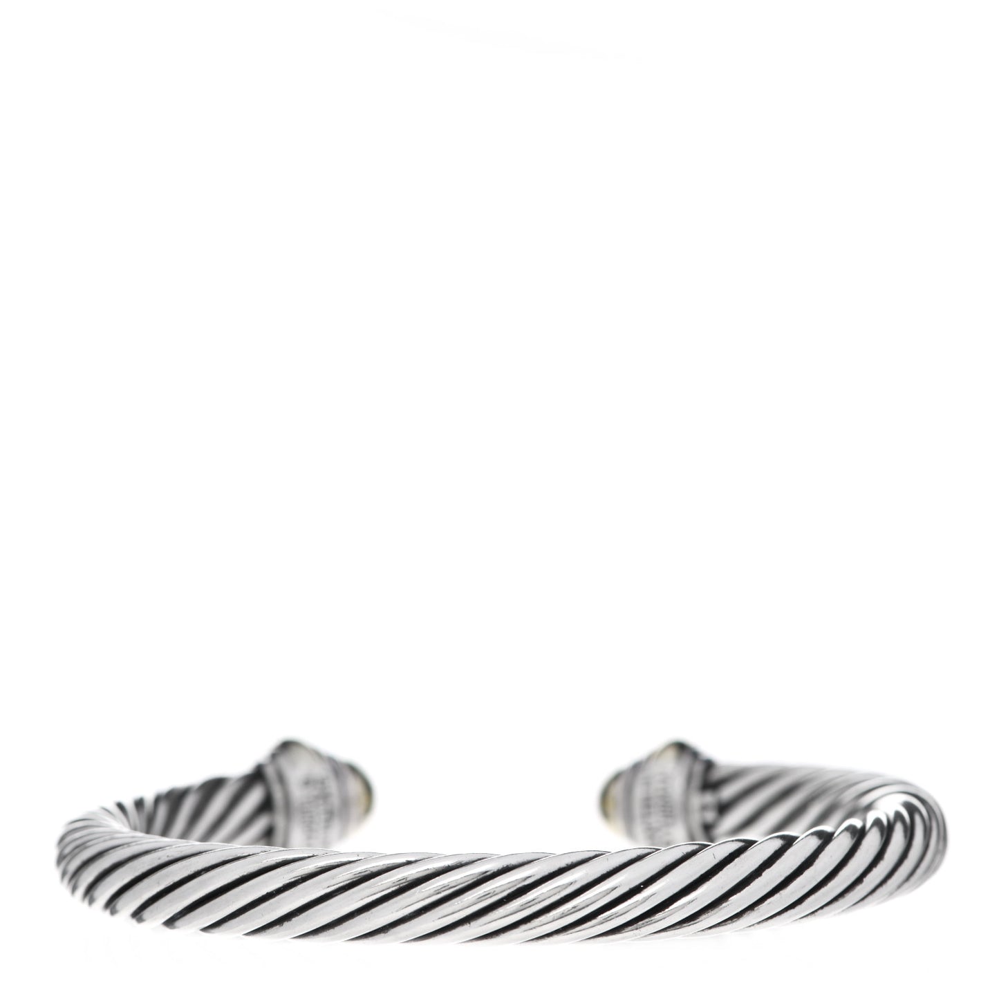 Sterling Silver 14K Yellow Gold 7mm Cable Classics Bracelet