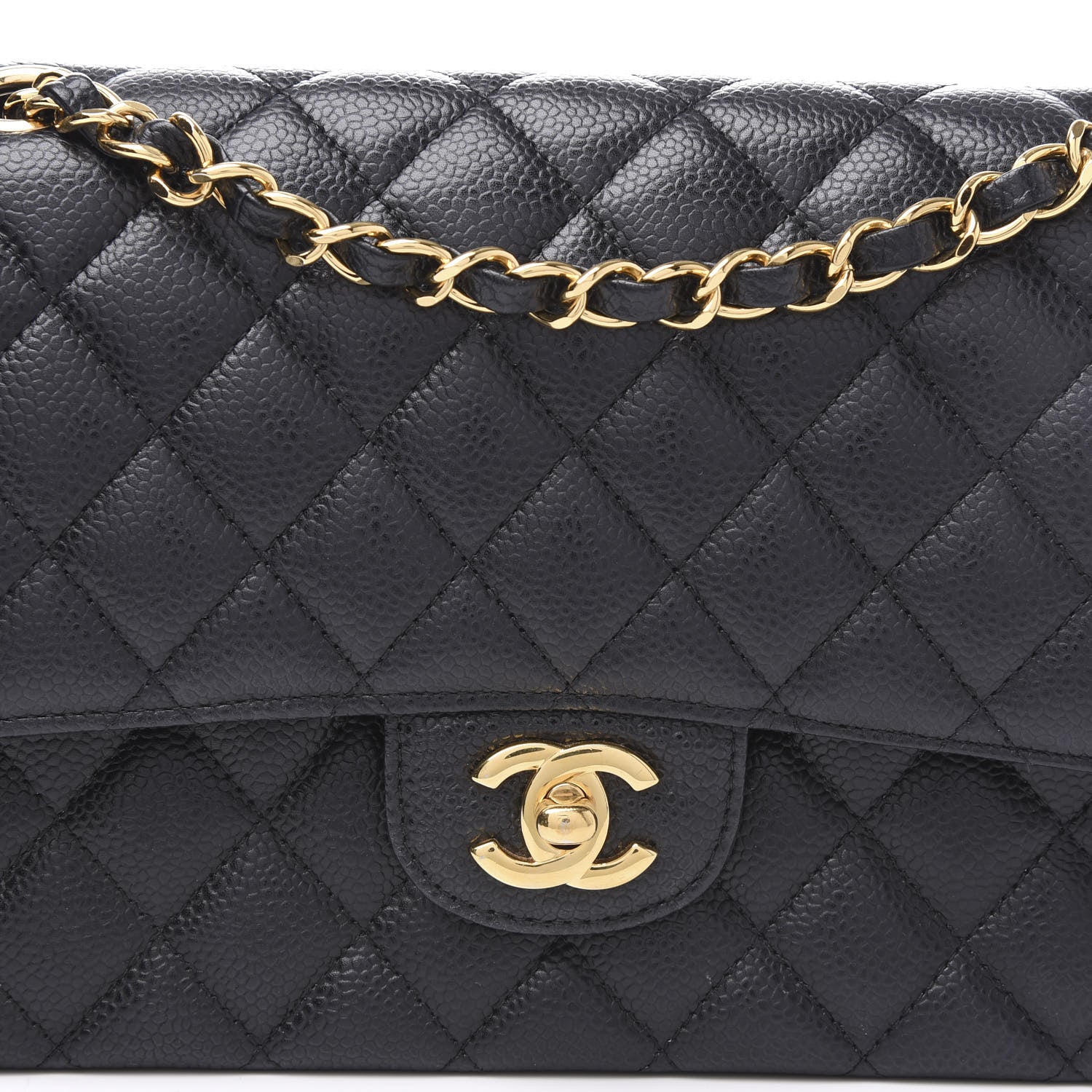 Chanel Caviar Quilted Medium Double Flap Black 7 of 10