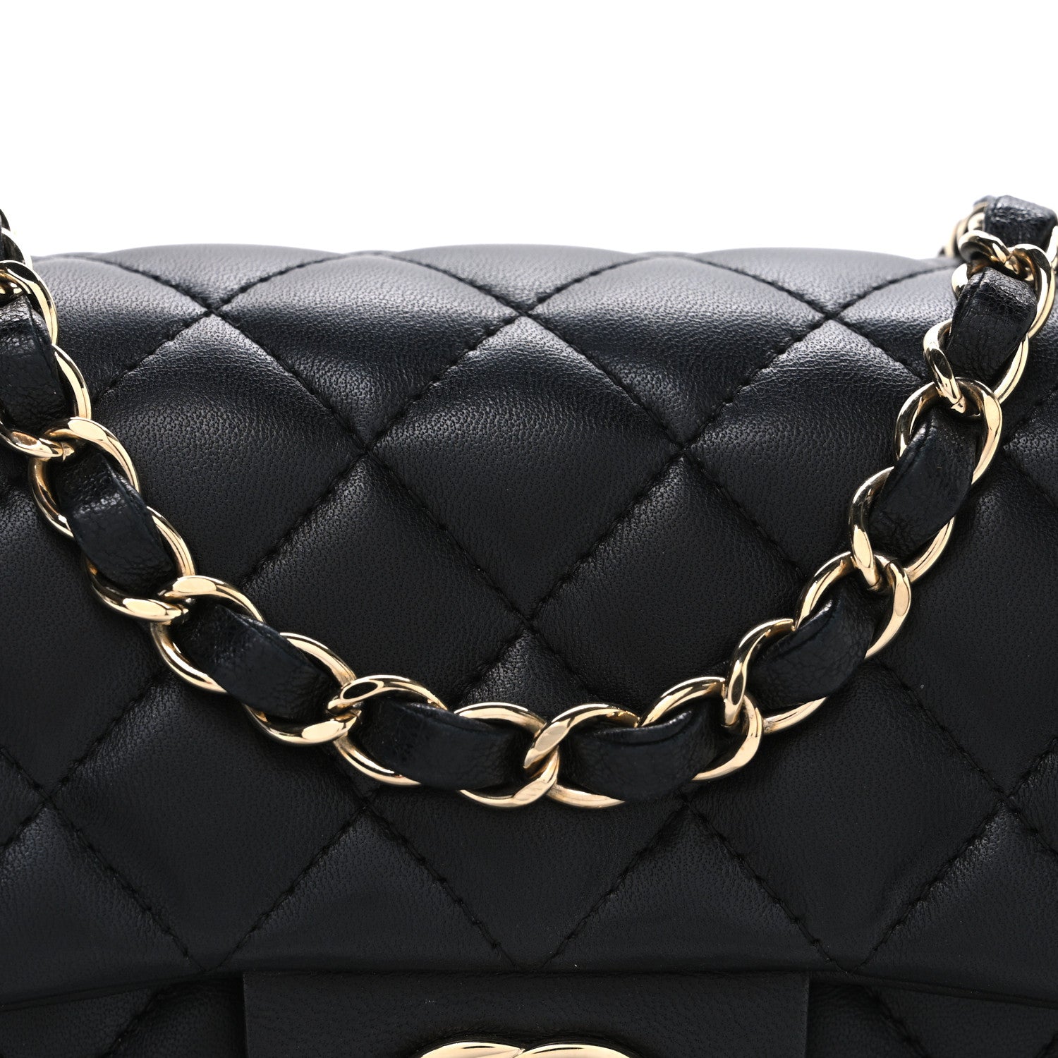 Chanel Lambskin Quilted Mini Rectangular Flap Black 8 of 10
