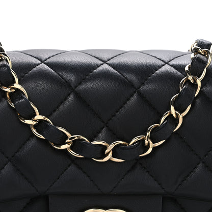 Chanel Lambskin Quilted Mini Rectangular Flap Black 8 of 10