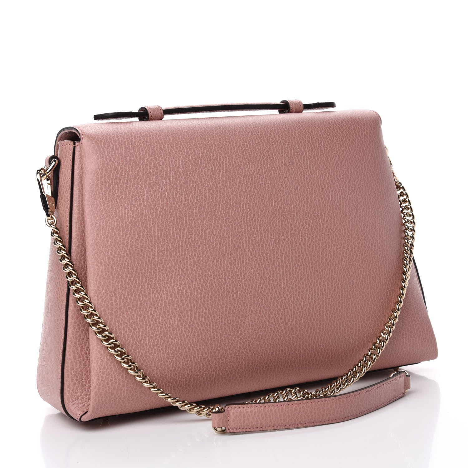 Gucci Dollar Calfskin Medium Interlocking G Top Handle Shoulder Bag Soft Pink 3 of 10
